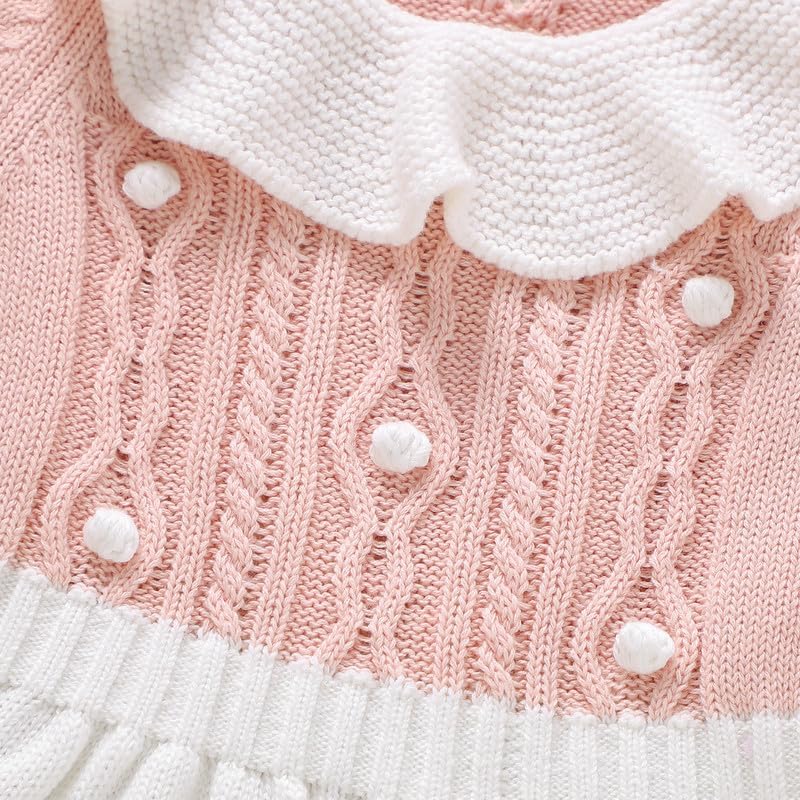Neiwech Baby Girl Romper Ruffle Neck Short Sleeve Pompoms Knit Rompers Newborn Infant Jumpsuit Summer Outfits Clothes - Image 5