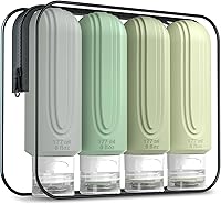 Vista 34 de Botellas de viaje para artículos de aseo personal, contenedores de tamaño de viaje aprobados por la TSA de 3 oz, sin BPA, a prueba de fugas