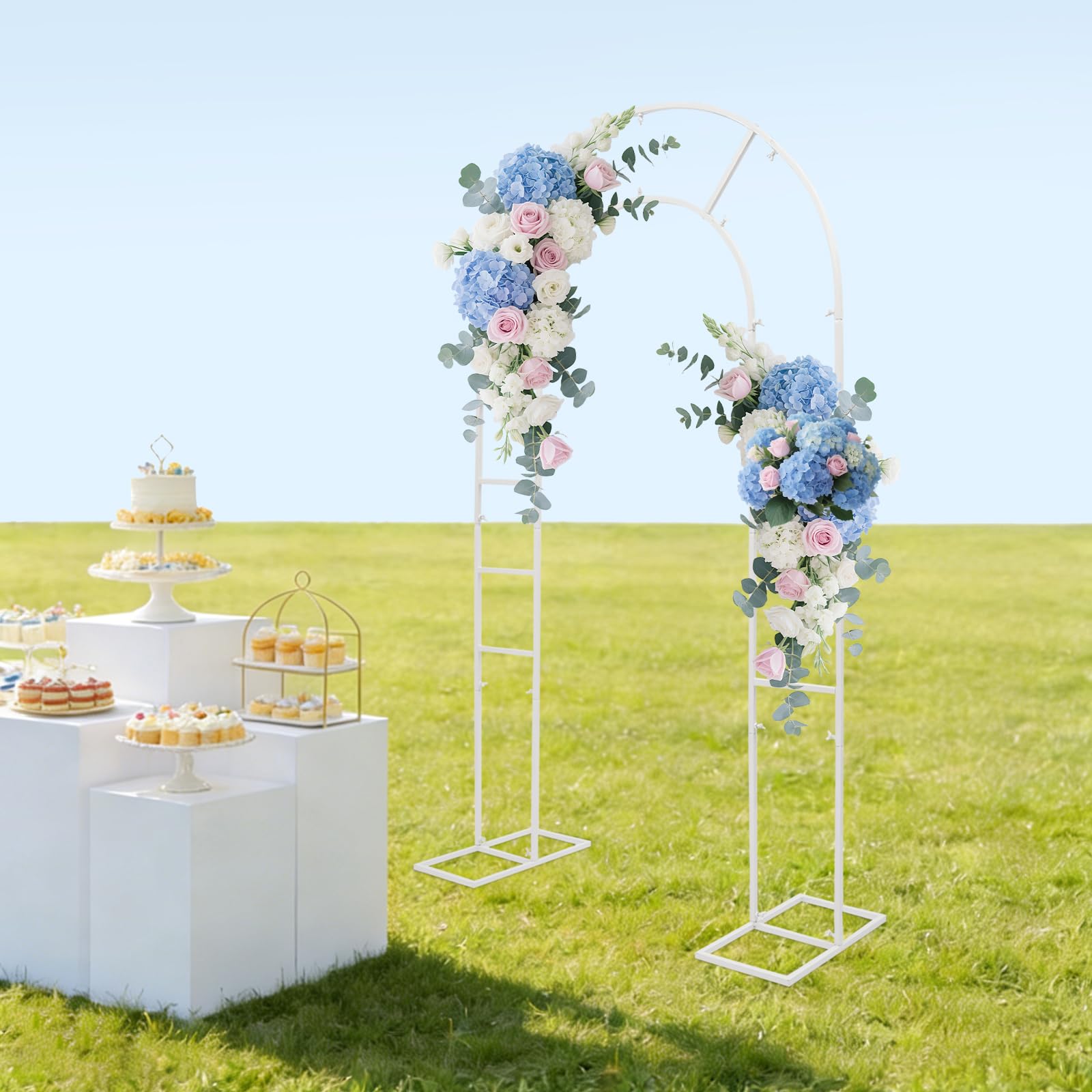 Decorazione per matrimonio, cornice ad arco, 220 cm, sfondo in metallo