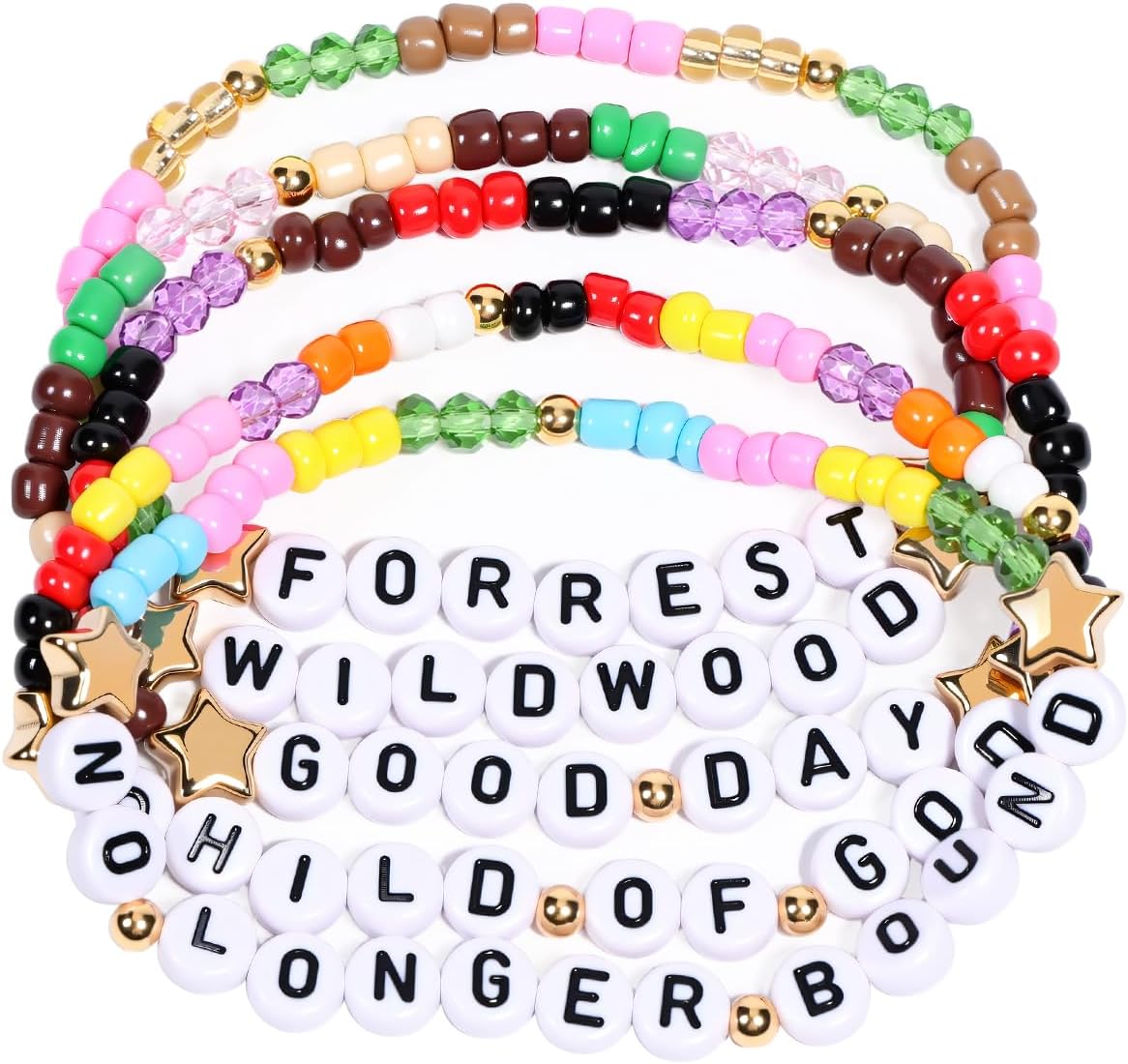 AICase for Forrest Frank Merch Forest Frank Gifts Inspired Bracelets 5 Pcs | Stackable Stretch Beaded Friendship Bracelets Concert Outfit Vinyl Poster Sticker Merchandise Gifts for Fans Women Birthday