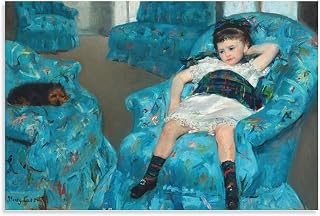 Mary Cassatt,Little Girl in A Blue Armchair,Art Prints,Vintage Art,Canvas Wall Art,Famous Art Prints Poster Decorative Painting Canvas Wall Art Living Room Posters Bedroom Painting 12x18inch(30x45cm)