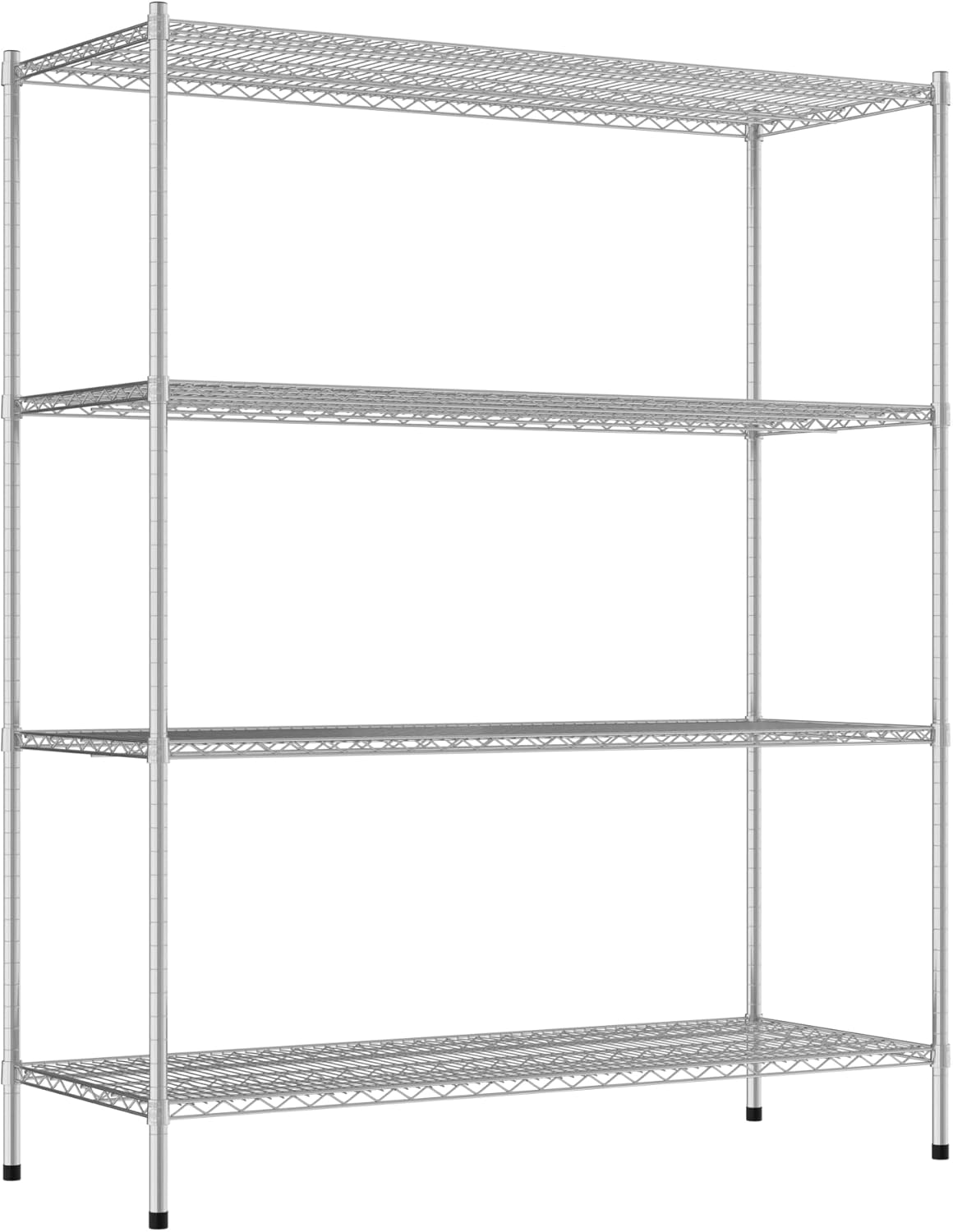 Commercial NSF Listed Green Epoxy Stationary Wire Shelving Kit 24" x 72" x 74", with 4 Shelves Perfect for Warehouse, Walk-in Refrigerator, Freezer, Grocery Store, Restaurant, Dishroom