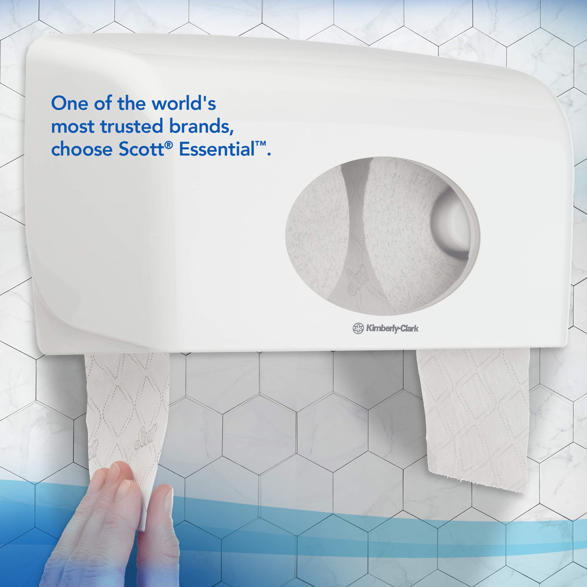 Scott Essential Papier toilette 8517, 2 Épaisseurs, Papier toilette en petits rouleaux compacts, Certifié FSC, Pour les sanitaires très fréquentés, 36 rouleaux x 600 feuilles (21.600 au total)