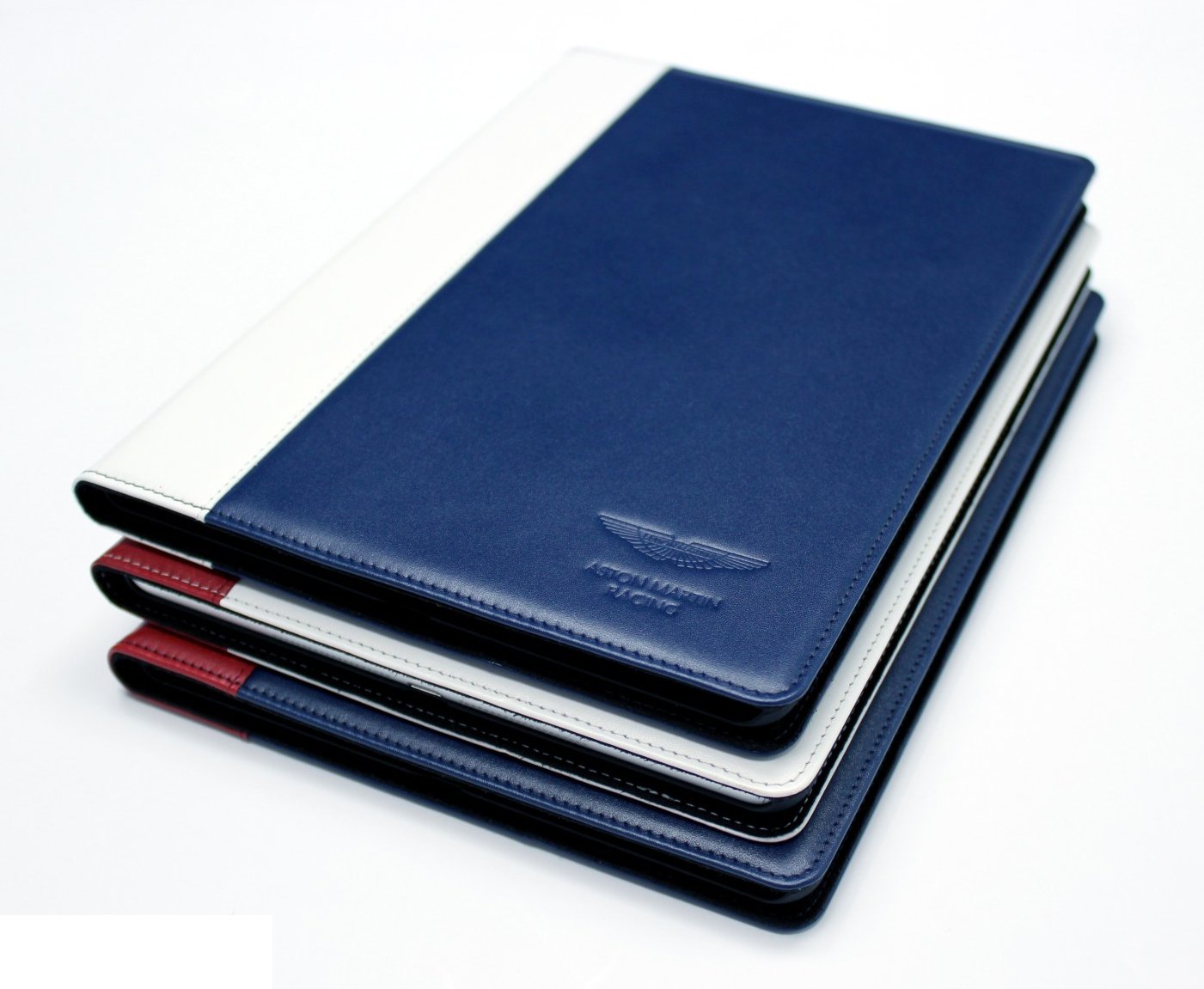 アストンマーチン iPadケース レザー Aston Martin Racing White Leather Apple iPad Mini Book Case