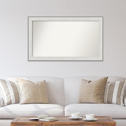 Miniatura 4 de Amanti Art Espejo de baño blanco para sobre el fregadero, 29 x 49 pulgadas, espejo de tocador rectangular blanco imperial, marco de madera
