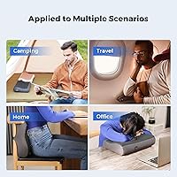 Vista 6 de FLEXTAILGEAR Almohada inflable para campamento, almohada ergonómica de viaje con funda extraíble lavable y separada de TPU para campamento