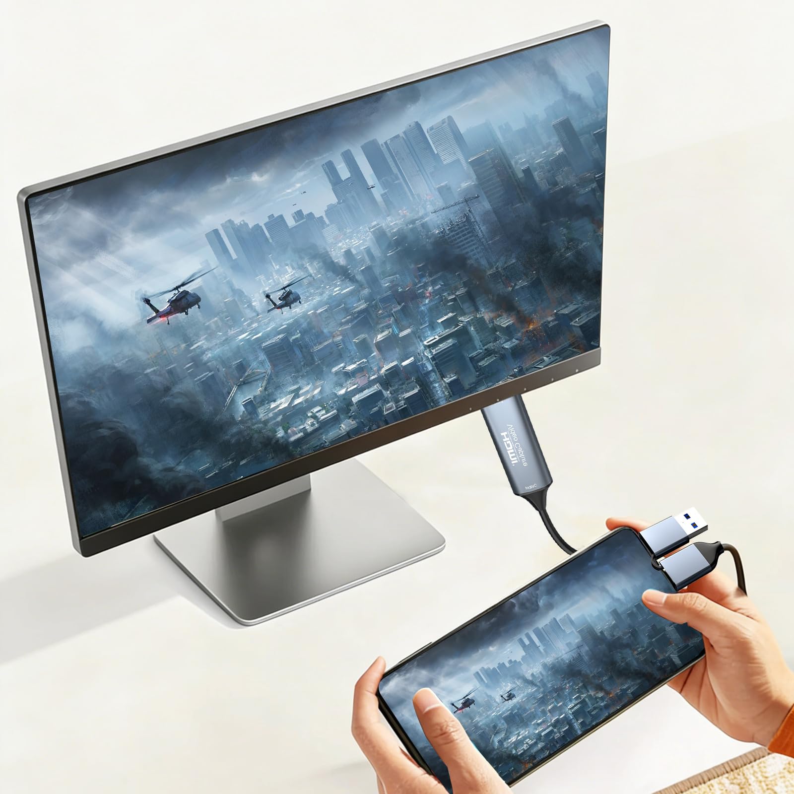 Scheda di acquisizione video, Scheda di acquisizione per giochi, 4K HDMI verso USB Scheda di acquisizione, Adattatore HDMI Schede di acquisizione audio video, per video, Giochi, Streaming