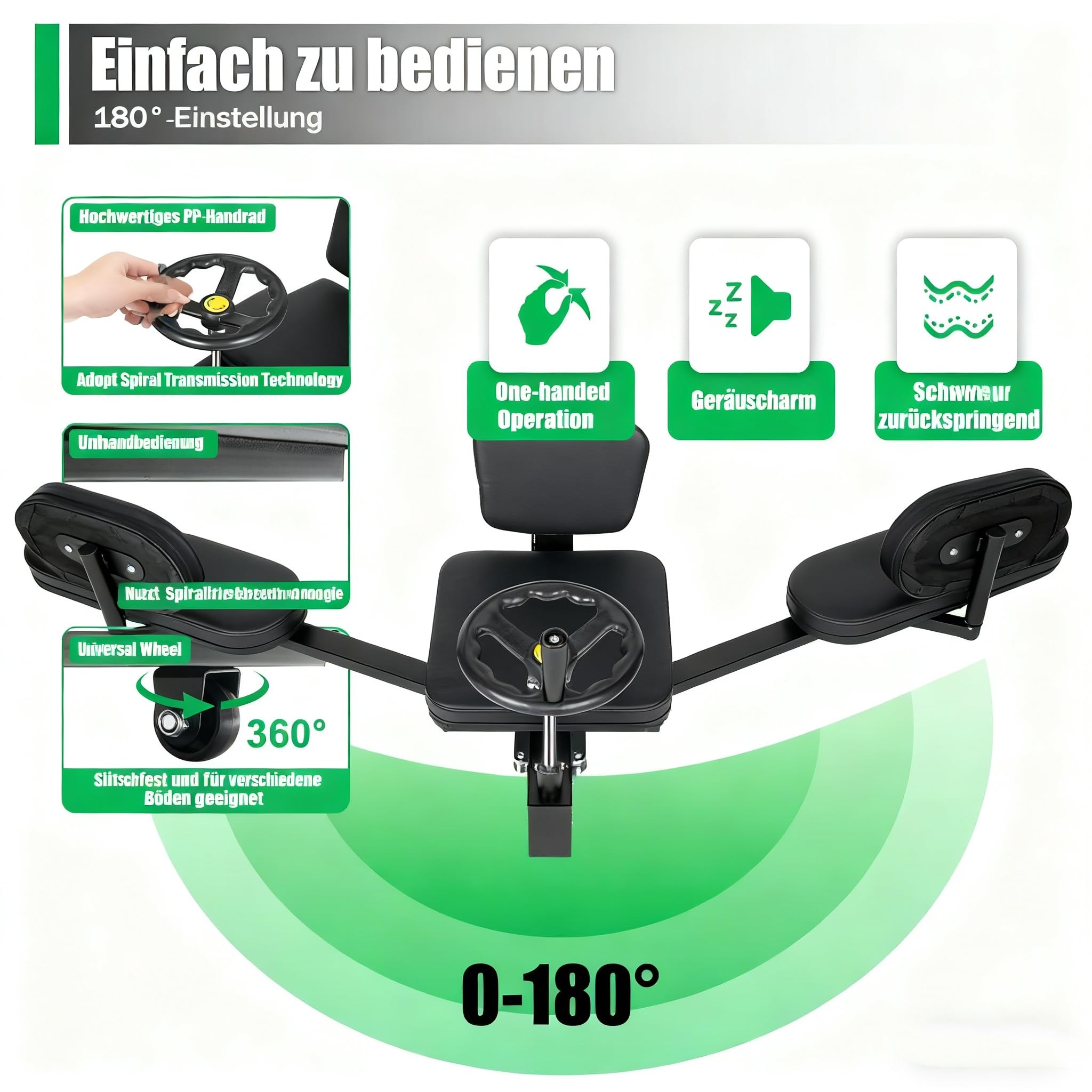 Beinspreizer Professioneller Bein Spreizer für Yoga, Kampfsport und Spagat, Beinspreizer Spagattrainer mit PU-Polster für optimales Training und Dehnung der Adduktoren bis über 180°, Fitnessgerät