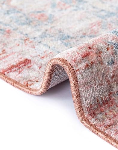 Miniatura 6 de Noble Collection - Alfombra rectangular de 2 pies 2 pulgadas x 3 pies 1 pulgadas, color rosa óxidobeige