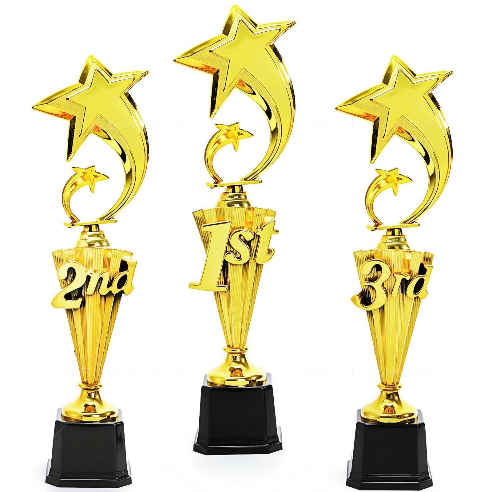 Fasmov 3rd 2nd 1st Place Trophy First Place Plastic Trophy Award, Plastic Trophies Award Trophies Set for Sports Basketball Soccer Competitions Reward