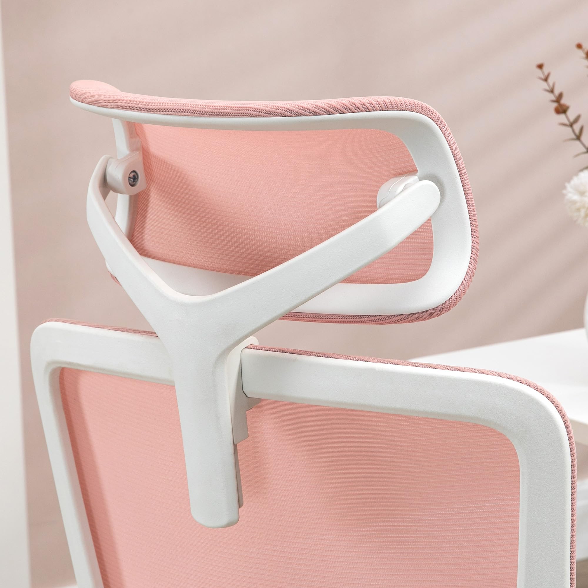 Vinsetto Silla de Oficina Basculante Reposacabezas 62x58x120-133 cm Rosa