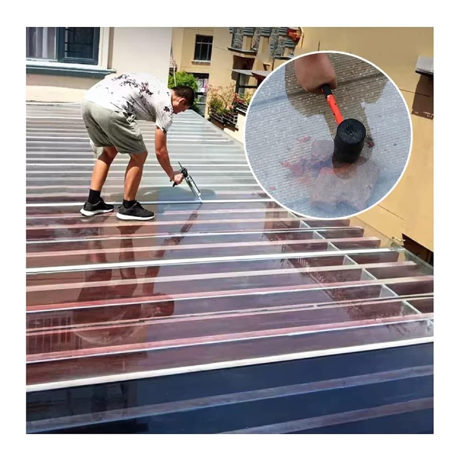 Clear Acrylic Plastic Sheet Polycarbonate Sheet, Lightweight Clear Plastic Sheet PC Full Transparent Durable Panel Light-bearing Panels UV Resistant For Roofs, Carports, Canopies, Sunrooms And Enclosu