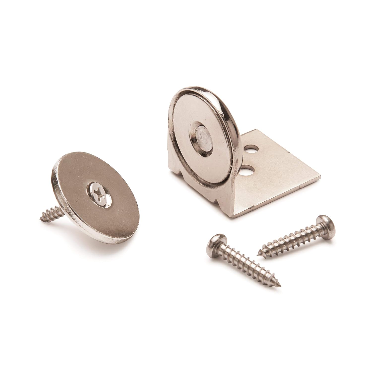 Highpoint Stainless Steel Magnetic Latch with Bracket - 1" Dia - 40 Lbs Holding Strength