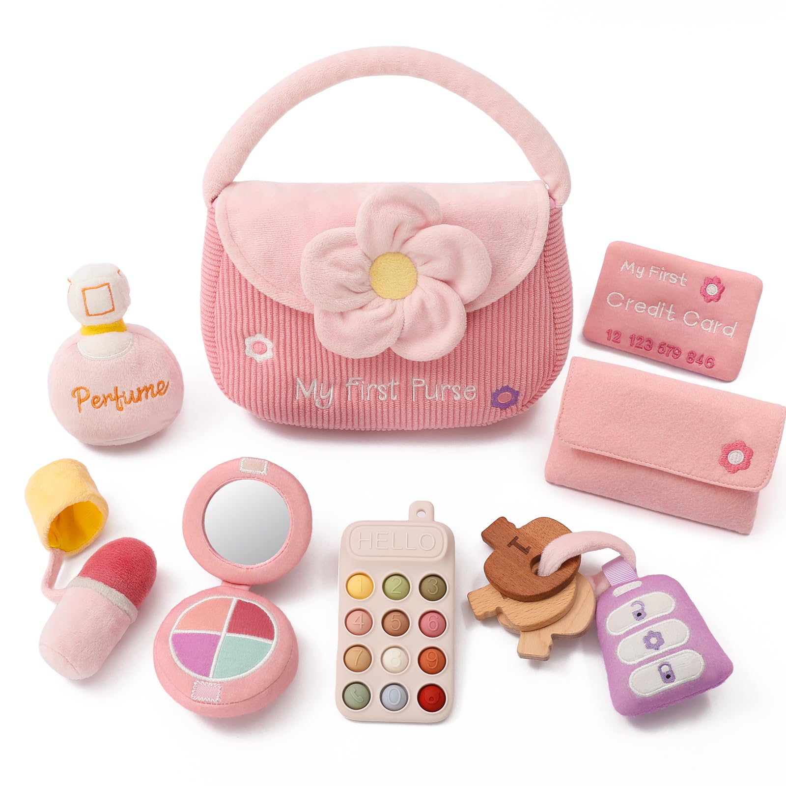 let's make My First Baby Purse, 10 Pcs Sensory Toy for Baby &amp; Toddler Girls