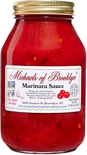 Michael's of Brooklyn Marinara Sauce, 32 oz - Authentic Italian Tomatoes, Fresh Garlic, Basil & Olive Oil