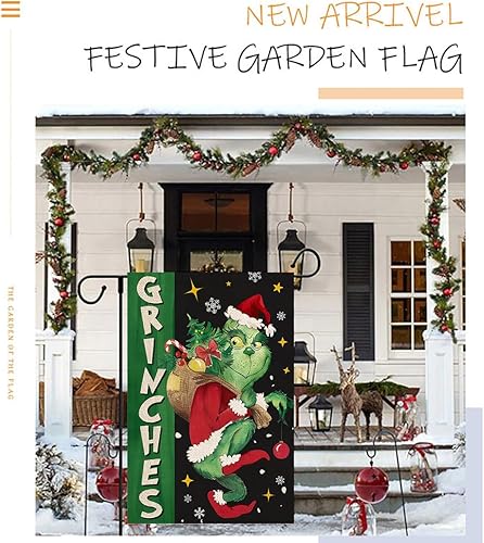 Miniatura 4 de Banderas de jardín de Navidad para exteriores, 12 x 18 pulgadas, diseño de doble cara, decoración de bandera de jardín de Navidad, suministros de