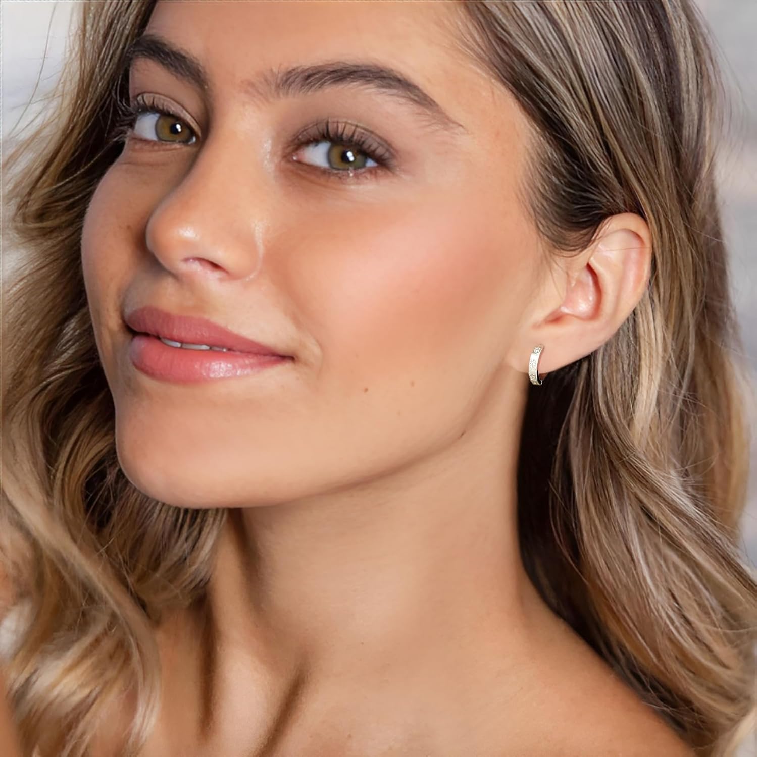 DAILY VIBES Small Star Gold Huggie Earrings for Women 925 Sterling Silver Post Dainty 14K Gold Plated Mini Cubic Zirconia Cartilage Hoop Earrings for Women - Image 3