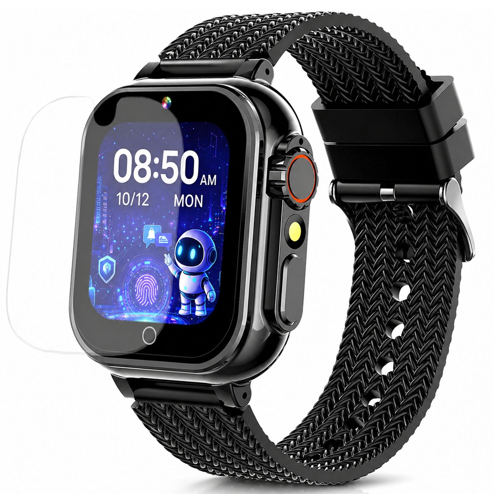 Goodatech Goodatech Reloj inteligente para niños y niñas, reloj inteligente de 1.54 pulgadas con 26 juegos de rompecabezas, cámara HD, reproductor de música de video, podómetro, linterna, libro de audio, etc
