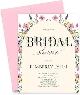 10 Bridal Shower Invite Ideas That Set The Tone For A Beautiful Day 103 Spring Floral Bridal Shower Invitations for Women, Personalized Bridal S...