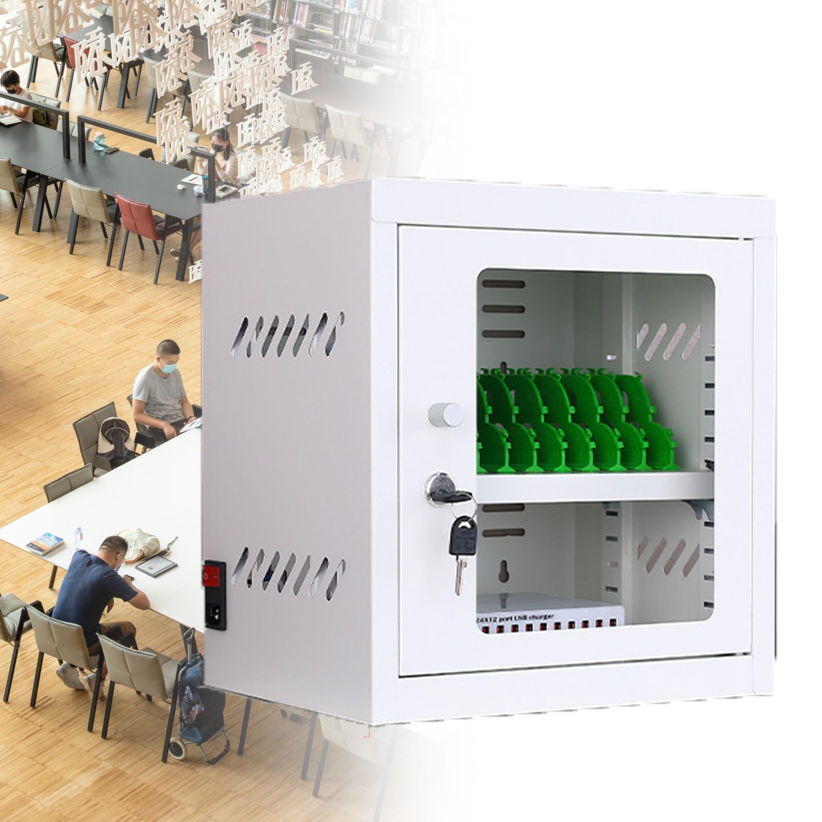 GTHTUHFD Cell Phone Usb Charging Station Lockers - Mobile Phone Charging Cabinet,Rechargeable Cell Phone Locker Storage Charging Station For Events,Schools,Offices,50Slots-50,12Slots