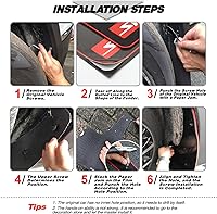 Vista 6 de KEYOOG 4 unidades de tamaño mini universal para automóvil, protector contra salpicaduras, apto para sedán, hatchbacks, protector de lodo suave