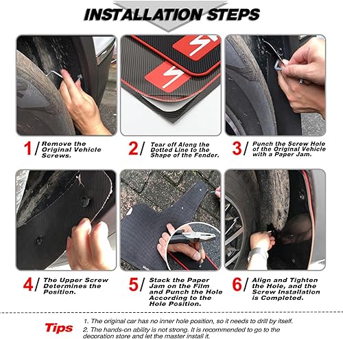 Miniatura 6 de KEYOOG 4 unidades de tamaño estándar universal para automóvil, protector contra salpicaduras, apto para sedán, SUV, MPV (no se adapta a SUV de