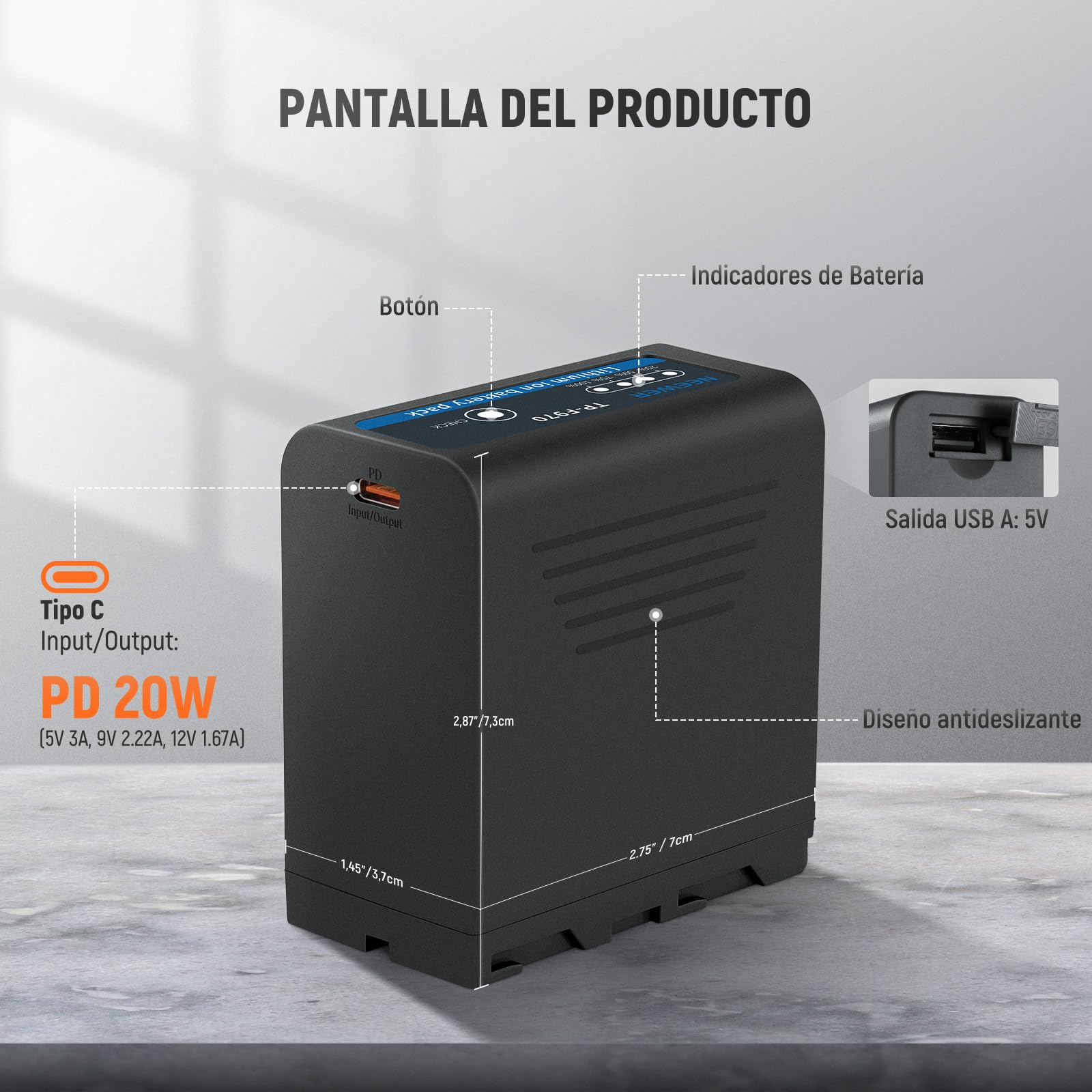 NEEWER 2Pcs NP-F970 7800mAh Batería Repuesto para Sony FX3/FX30/A7, para Canon R5, para Nikon Z8, Batería NP-F Recargable 20W Tipo C PD Carga Rápida para Cámara Videocámara Monitor Luz LED, TP-F970