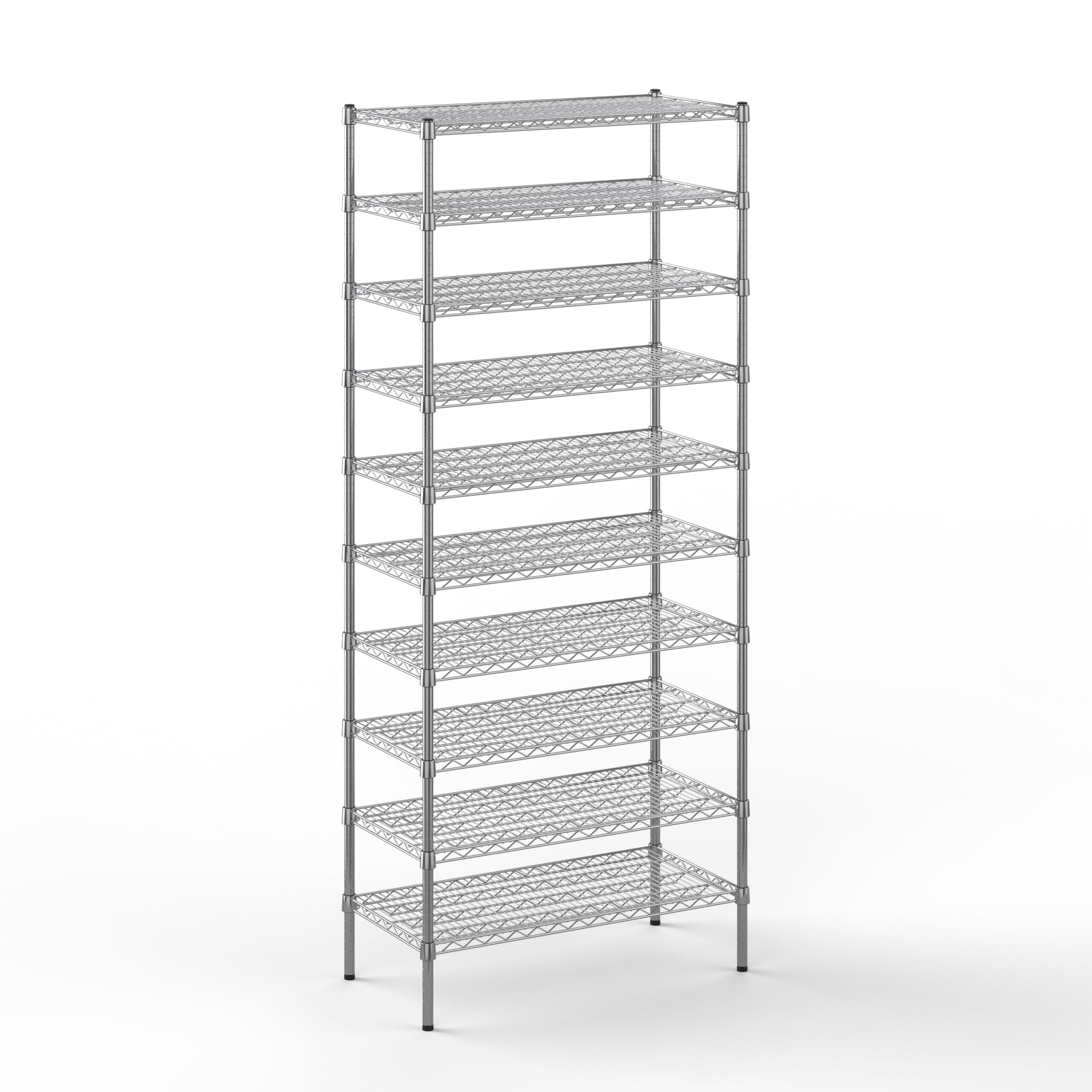 18" Deep x 36" Wide x 86" Height Wire Shelving Kit | 10-Tier | NSF Commercial Storage Rack Unit
