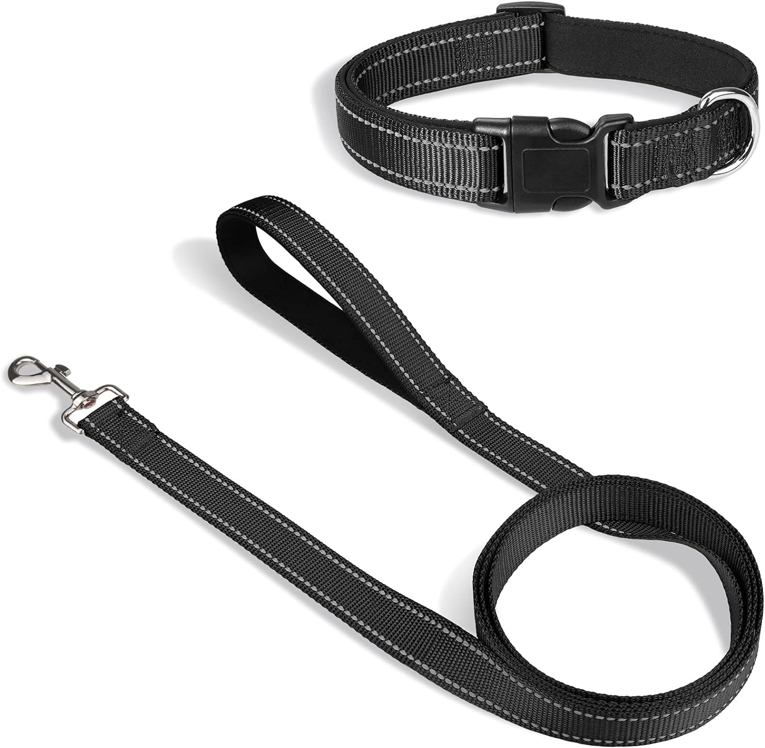 WapaW Reflective Dog Collar and Leash Set, Soft Pet Collar with Quick Release Buckle, Adjustable Nylon Dog Collars for Medium Large Dogs(Large Collar + 4.5FT Leash) (B0CNXSSFLN) Amazon Price History, Amazon Price Tracker
