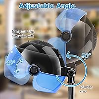 Vista 4 de Hooded Hair Dryer, 1500W Standing Hair Dryer with Time Settings, Touch Controls and 3 Temperature Modes, Height Adjustable Ionic Hooded Dryer