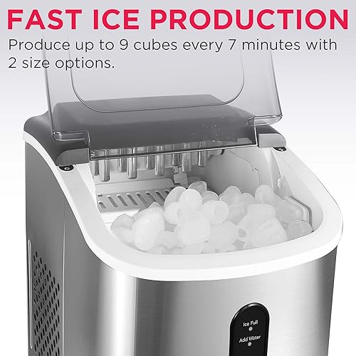 Miniatura 4 de Frigidaire Stainless Steel Ice Maker Machine - Heavy Duty - Makes 26 lbs of Clear Ice Per Day - Digital LED Control Panel - Transparent Window - 1.2