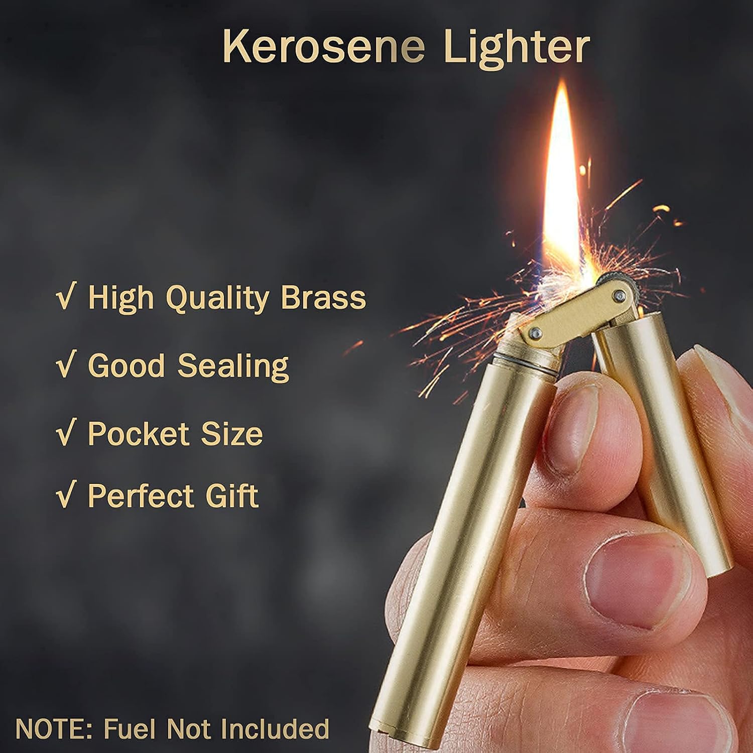 Torch Lighter Windproof Jet Lighter, Refillable Adjustable Cool Lighter for Candle Camping BBQ Kitchen, Men for Gift (Bronze)