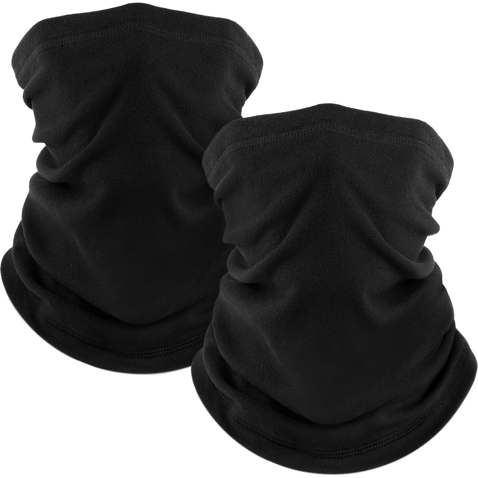 Fuinloth 2 Pack Winter Neck Gaiter Fleece Warmer Scarf Cold Weather Face Mask Cover for Men Women