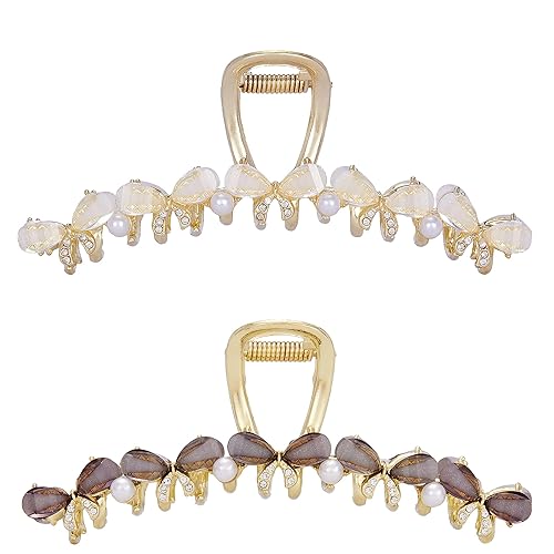 Miniatura 6 de 2 pinzas de metal para el cabello, pinzas para el cabello con diamantes de imitación vintage, pinzas para el cabello con perlas plateadas, pinzas