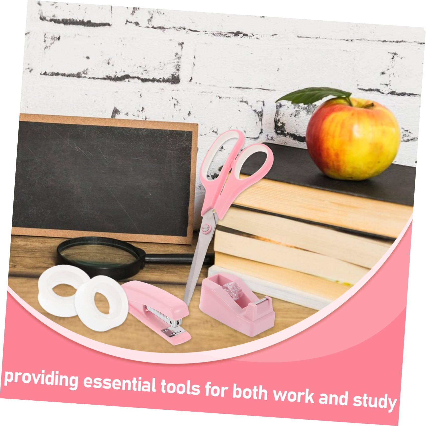 Schreibtisch set Bürobedarf mit Heftgerät Klebebandabroller und Entklammerer Modernes Design Langlebige Ausführung Stilvolle Büroaccessoires für Frauen Eleganter Arbeitsplatz