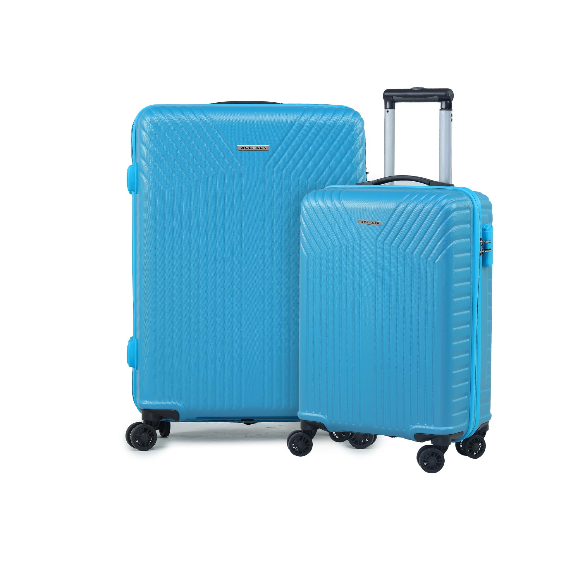 verage ACEPACK GLX Set of 2 (Small Cabin + Medium Check-in) Combo Teal Hard Sided Luggage Trolley Bag for Travel, Suitcase with 8 Spinner Wheels-picture-29