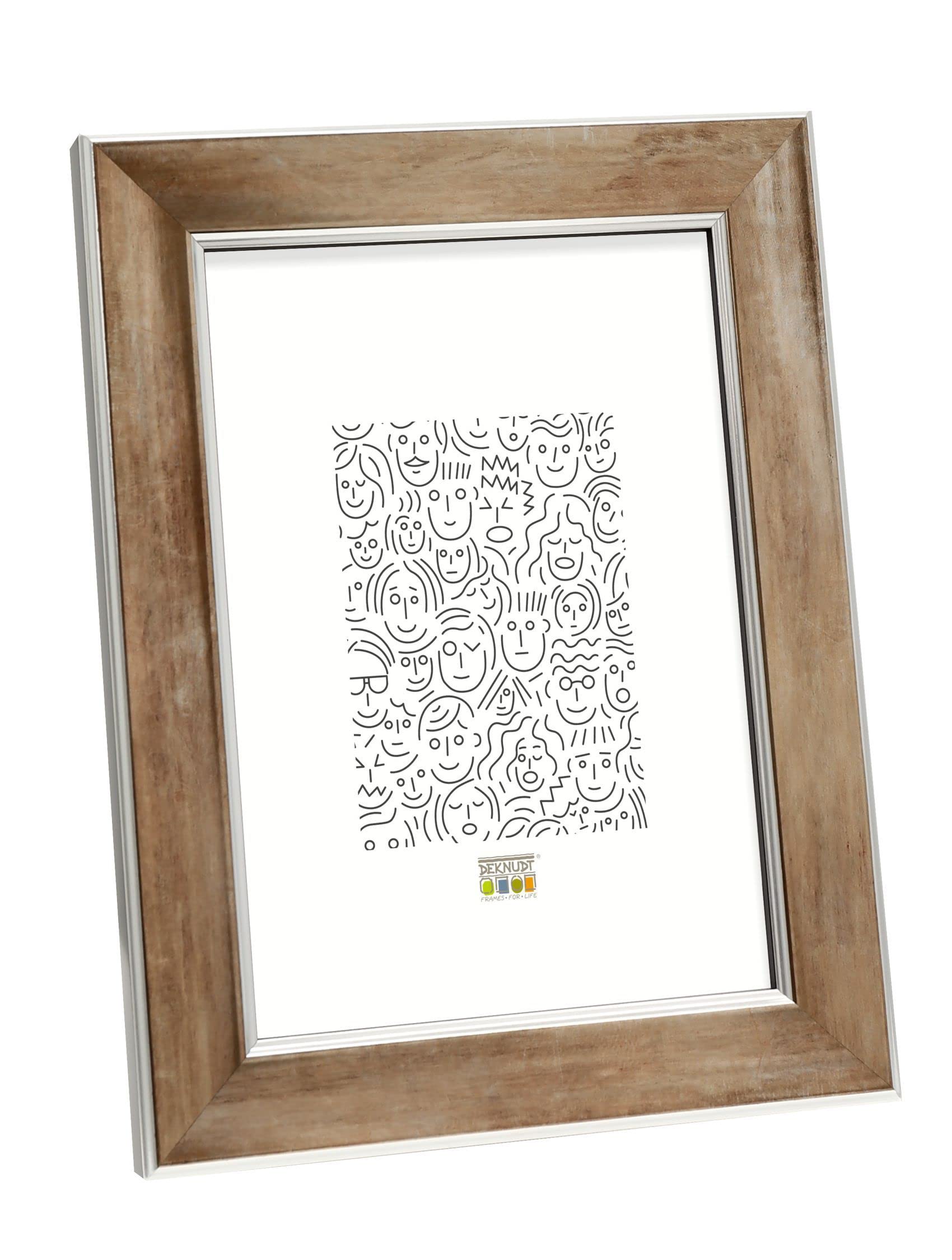 Cadre photo bois bronze Deknudt 21x29,7 fini le papier A4 corné