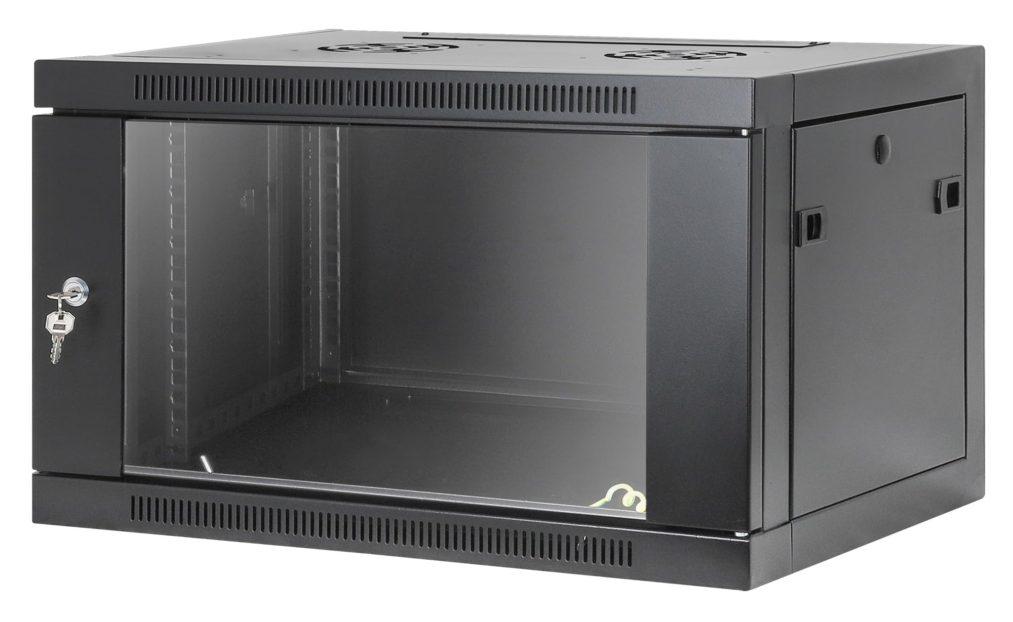 Intellinet 48.3 cm werkzeugloser Wandmontage-Netzwerkschrank, 6U, 45 cm Tiefe, Schwarz | 716826