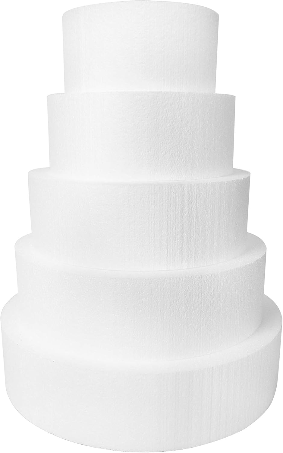 Shape Innovation - Round 4" Cake Dummy Set - Set of 5, Each 4" High by 8", 10", 12", 14", 16" Round - Perfect for Wedding Cakes, Birthday Cakes, Display Cakes, Window displays, Parties