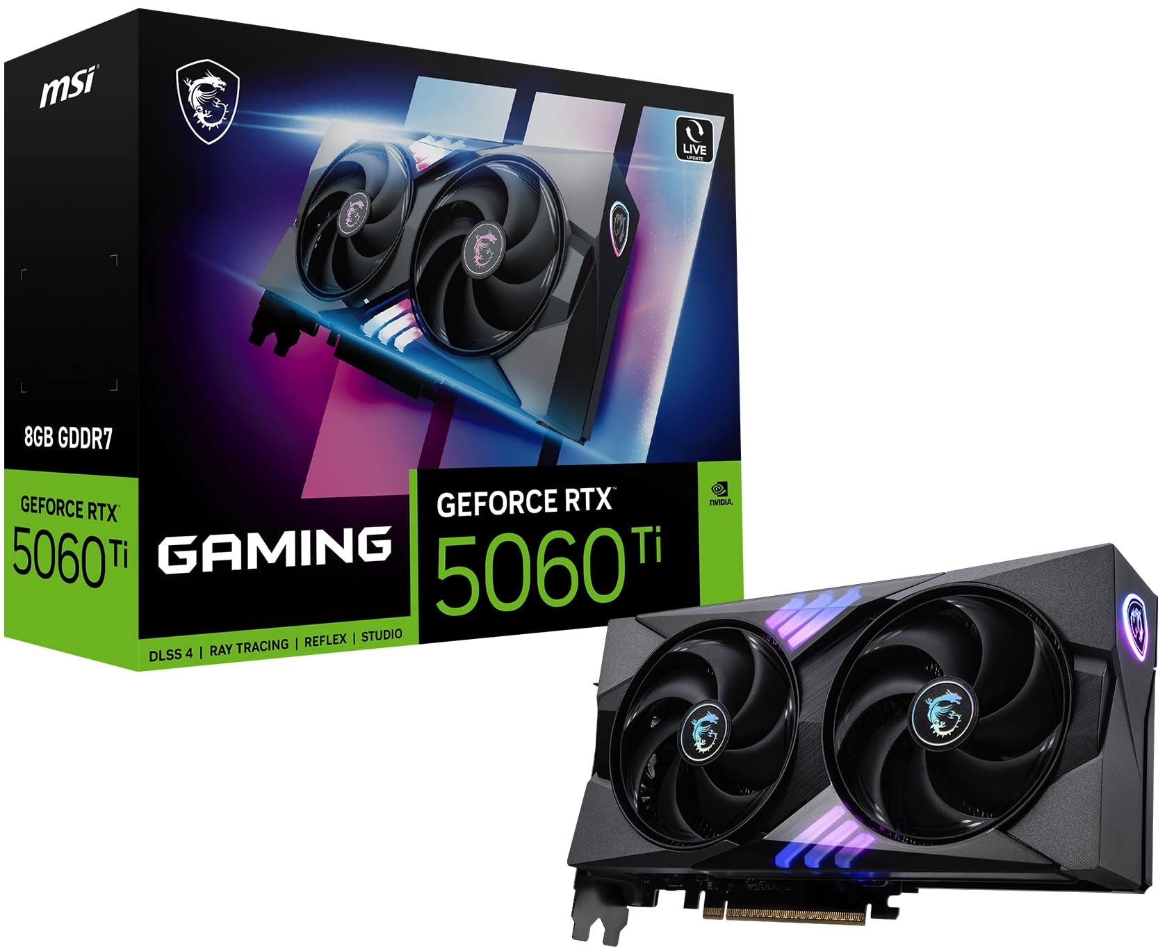 MSI VGA GEFORCE RTX 5060 TI 8G GAMING RTX5060TI 8GB GDDR7 128B DX12 PCIE 5.0 X16 (3XDP 1XHDMI)
