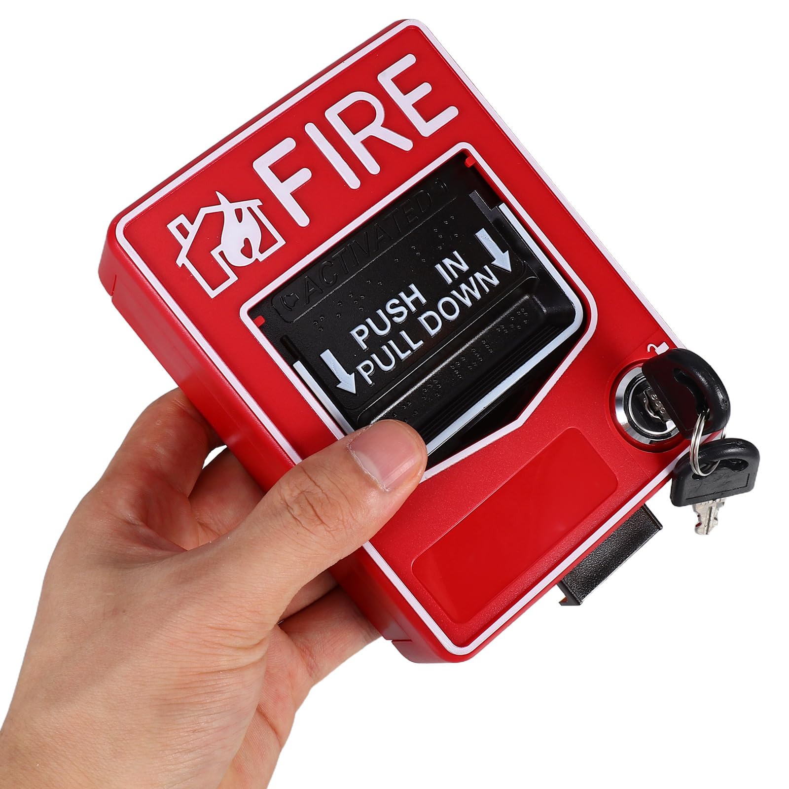STOBAZA Punto di Chiamata Antincendio Manuale Rosso con Interruttore di Allarme Resettable in Plastico per Emergenze Rapide in Ambienti Domestici e Commerciali