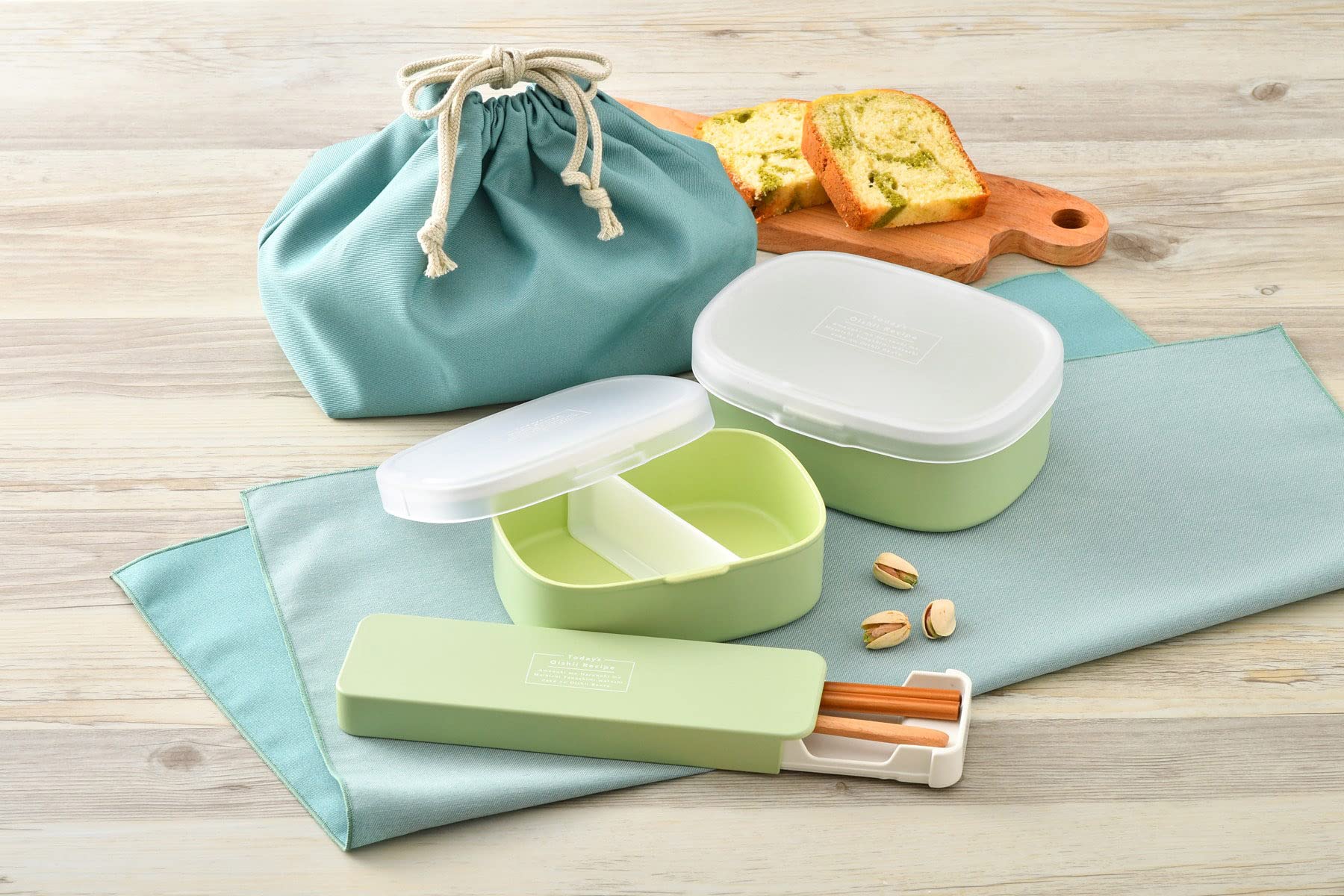 Tatsumiya iro 33353 18.0 Slide, Spoon & Chopsticks Set, Pistachio