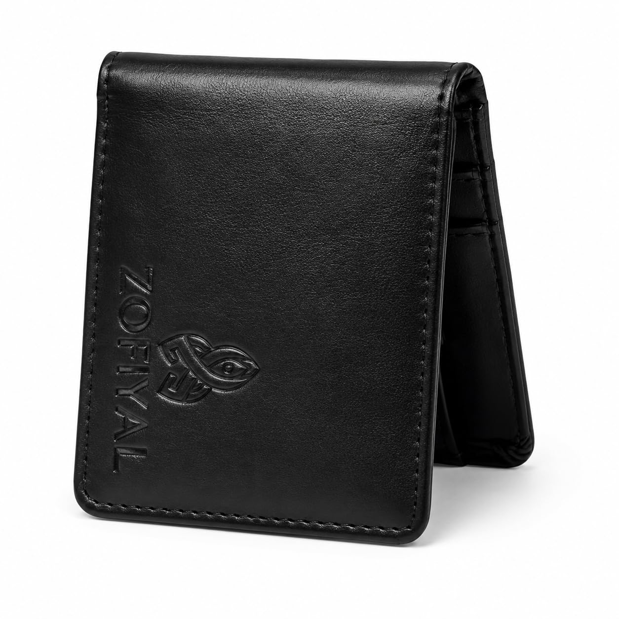 zofiyal Men's PU Leather Wallet | Slim Bifold Wallet with RFID Blocking | Multiple Card Slots, ID Window & Secure Coin Pocket | Lightweight Stylish Wallet for Men | Black-picture-49