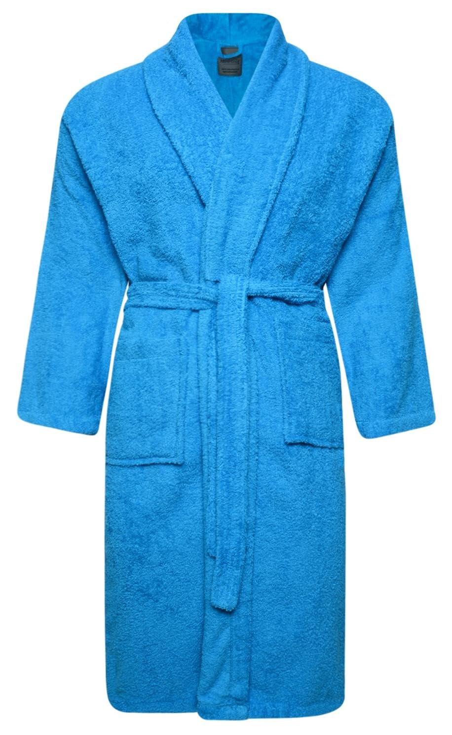 Adore Home 100% Cotton Terry Towelling Shawl Collar Bathrobe - Small, Aqua