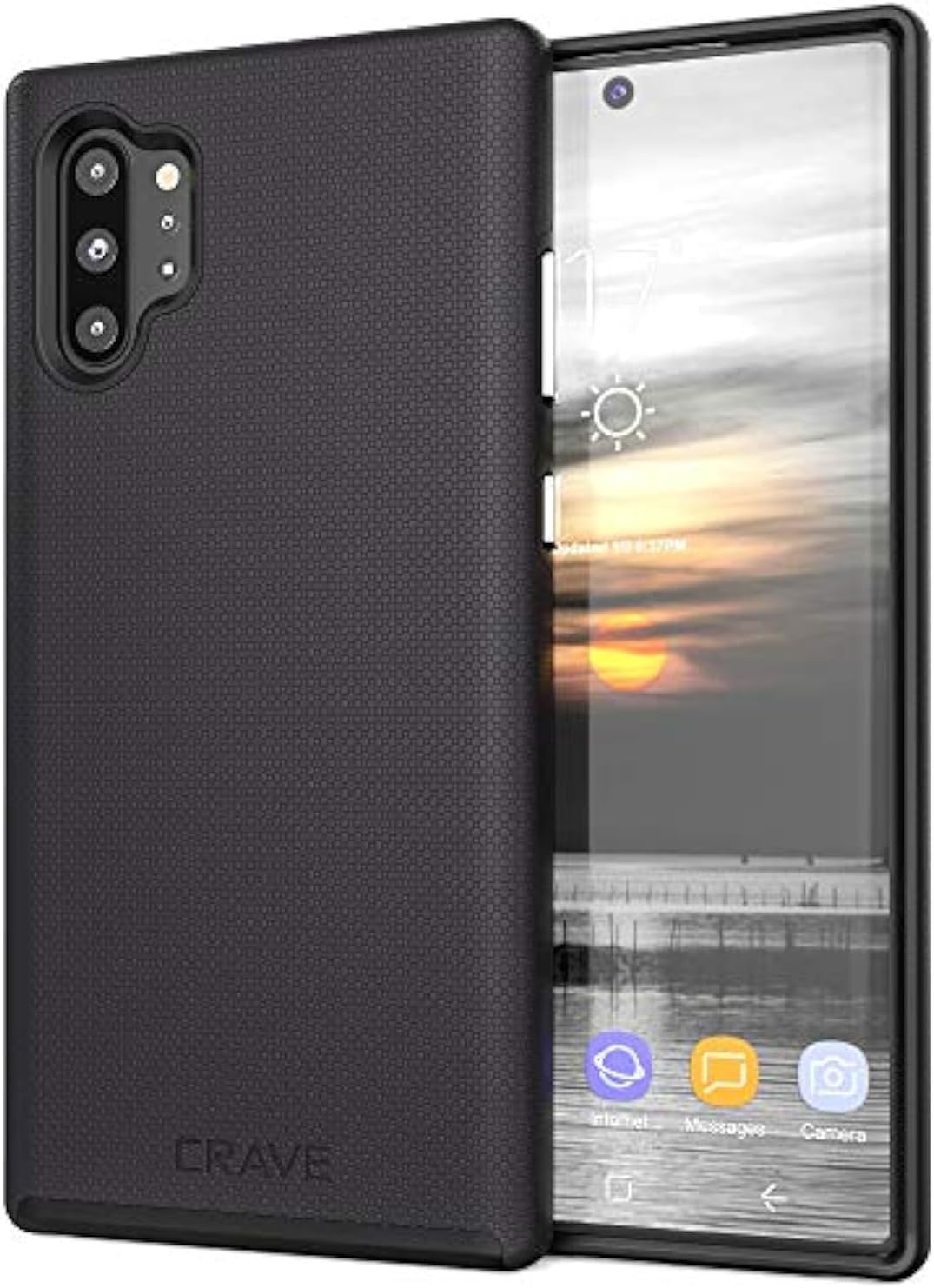 Crave for Galaxy Note 10 Plus Case, Shockproof Protection Dual Layer Case for Samsung Galaxy Note 10 Plus (6.8 inch) - Black