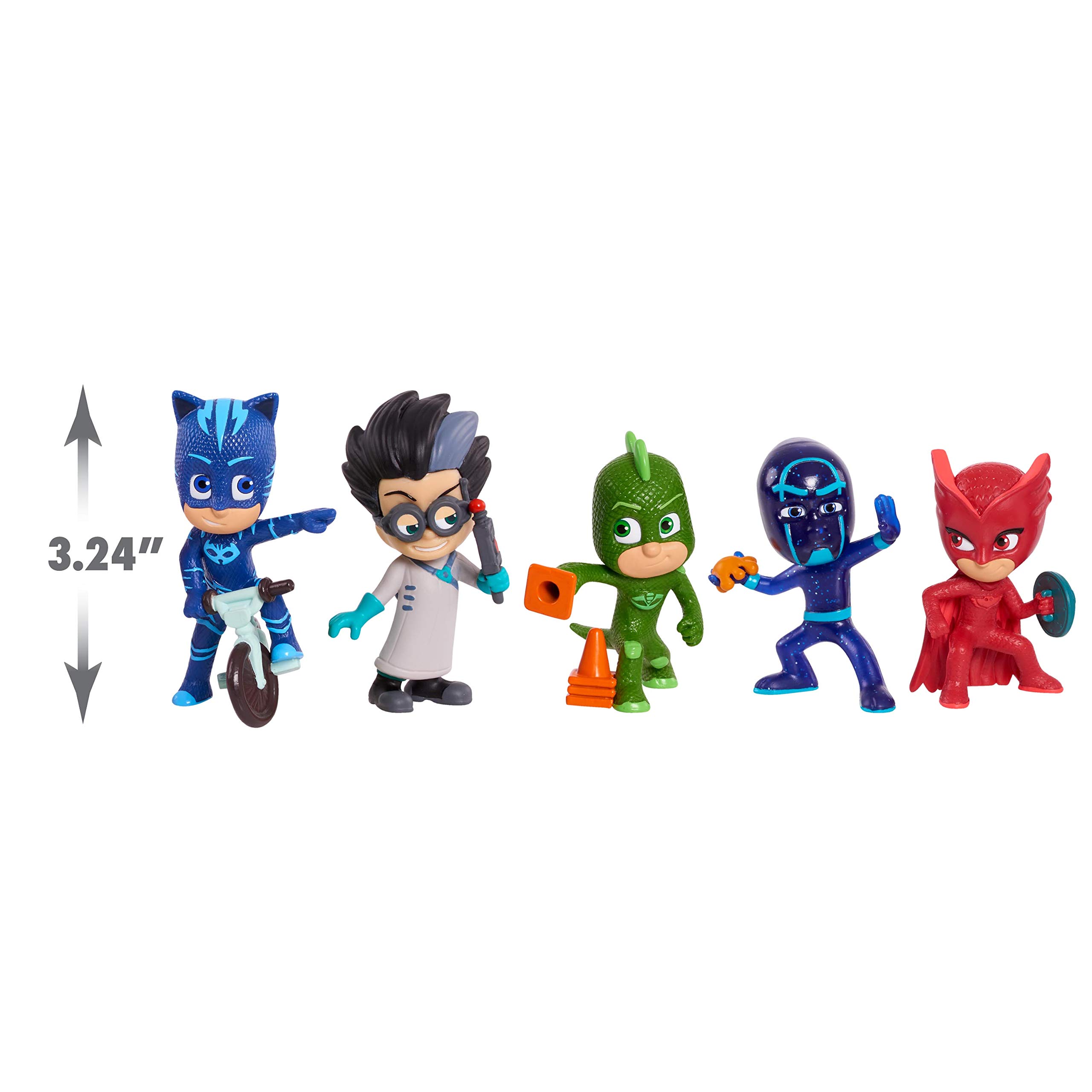 PJ MASKS Collectible 5-Piece Figure Set,Catboy, Owlette, Gekko
