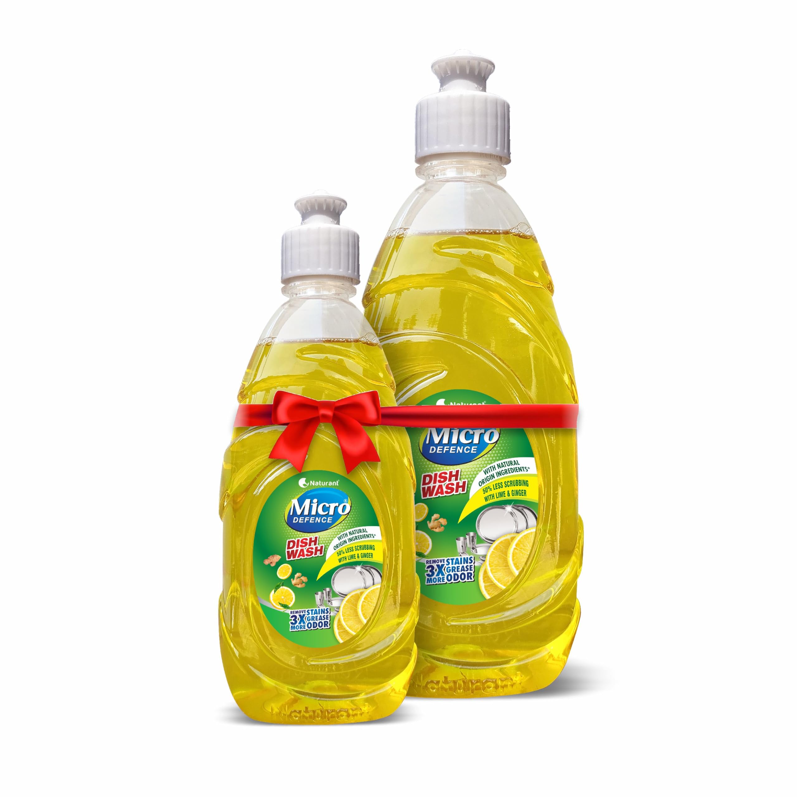 MicroDefence Dishwash Liquid | Plant-Based & Skin-Friendly Gel (Lime & Ginger, 750 ml) | Removes 3X More Grease & Stains | Safe for Baby Bottles, Pet Bowls, Dishes, Glassware & More-image-5