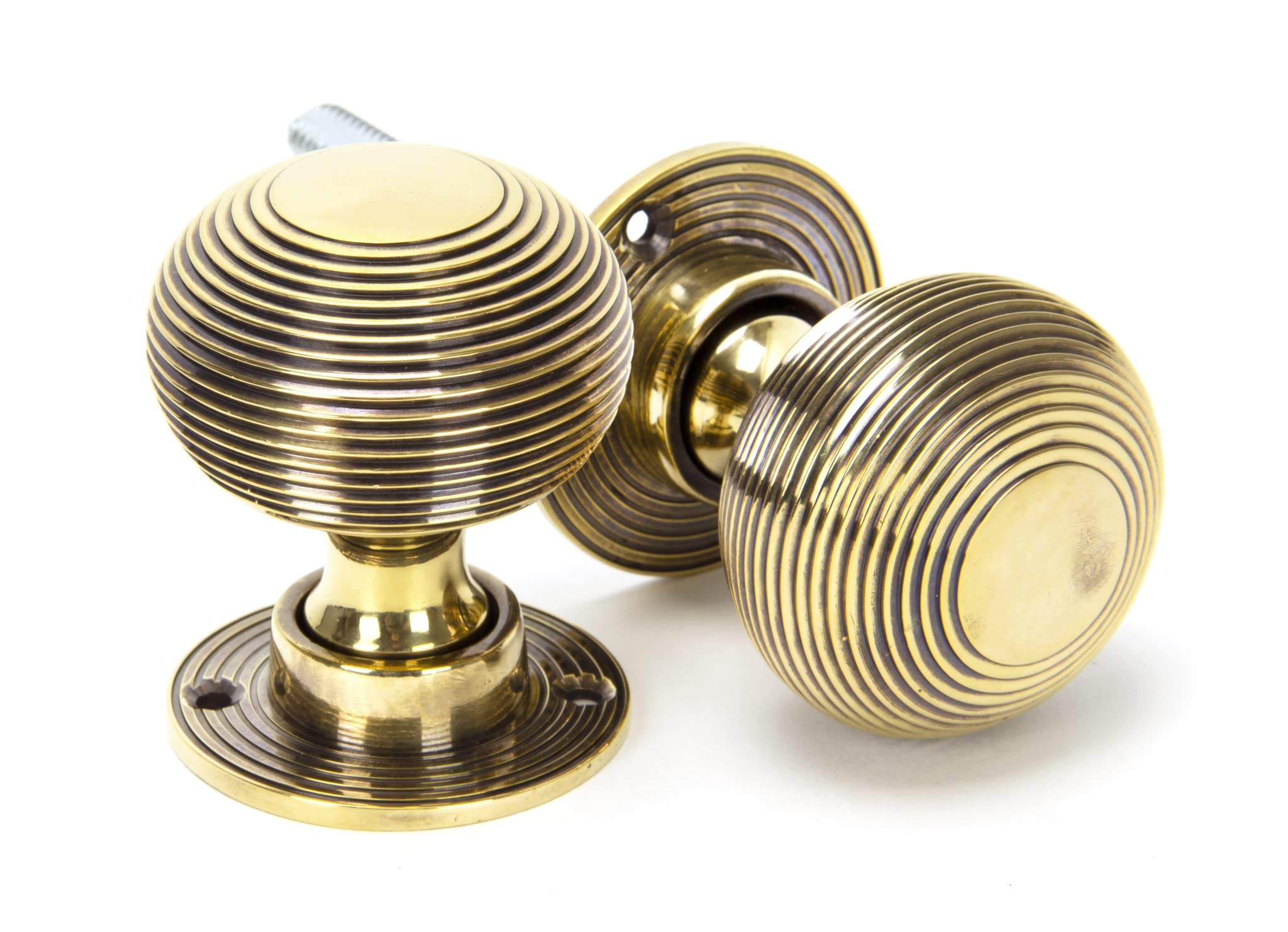 From the Anvil Aged Brass Heavy Beehive Mortice/Rim Knob Set