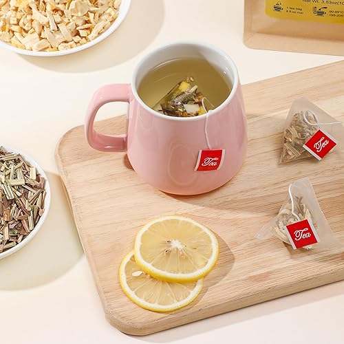 Miniatura 9 de FullChea - Bolsas de té de jengibre y limón, 50 bolsitas de té, agradablemente picante y cálido, sin OMG ni cafeína, mejora la digestión y fortalece