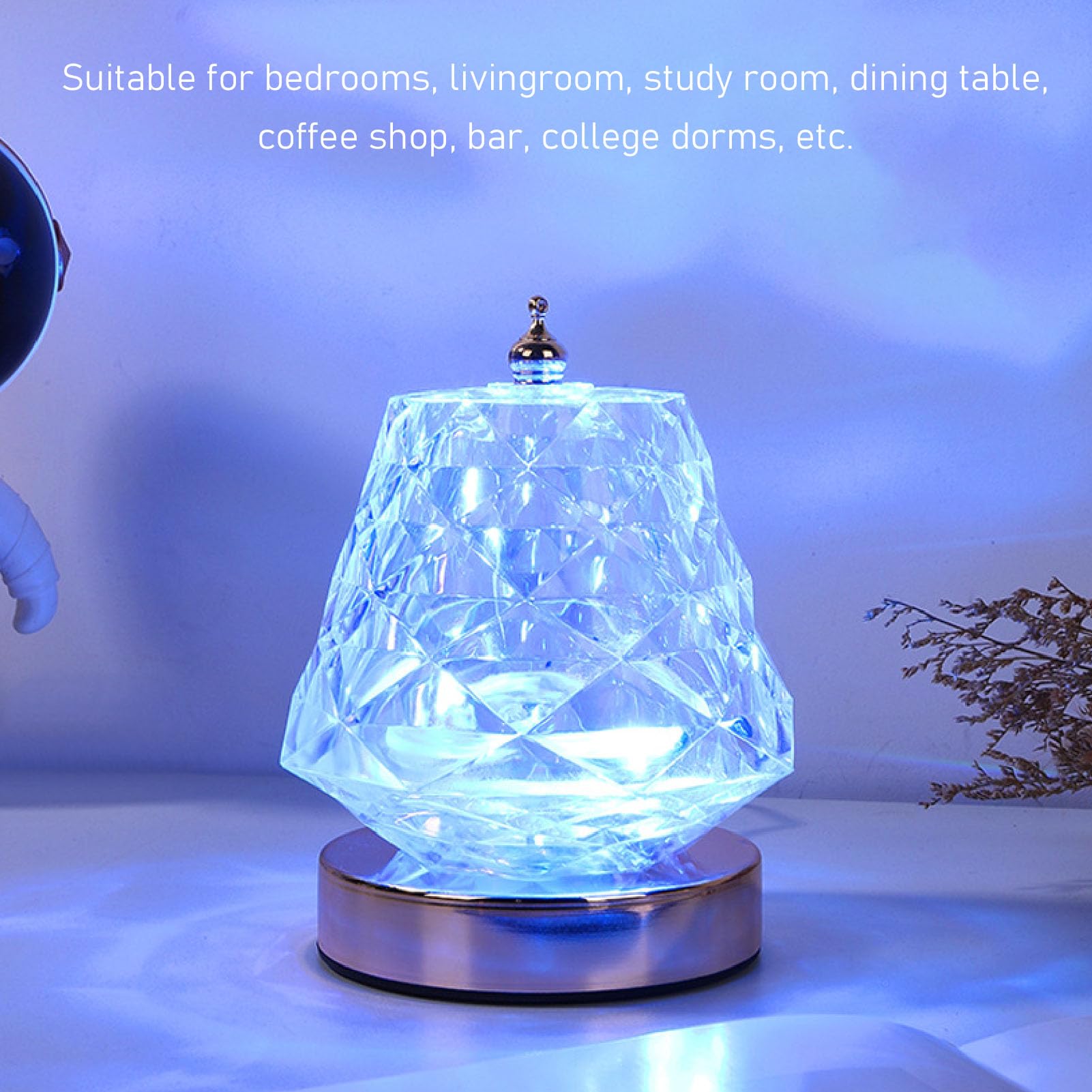 Wilktop LED Bureaulamp,Dimbare Tafellamp 6W Draadloos Opladen en USB-laadaansluiting
